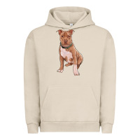 Pigment French Oak Brown Pitbull Urban Hoodie - RanaPortraitStore