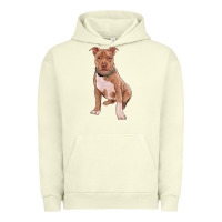 Pigment Pistachio Brown Pitbull Urban Hoodie - RanaPortraitStore