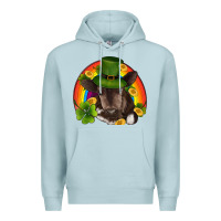 Blue Mist st patricks day baby cow shamrock rainbow gold Premium Hoodie - RanaPortraitStore