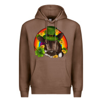 St Patricks Day Baby Cow Shamrock Rainbow Gold Premium Hoodie | Teevron