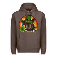 Coffee st patricks day baby cow shamrock rainbow gold Premium Hoodie - RanaPortraitStore