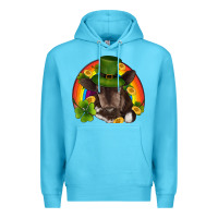 Ocean Blue st patricks day baby cow shamrock rainbow gold Premium Hoodie - RanaPortraitStore