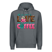 Rock all you need is love and a good cup of coffee Premium Hoodie - AdoDesignShop