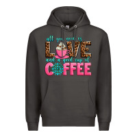 Smoke all you need is love and a good cup of coffee Premium Hoodie - AdoDesignShop