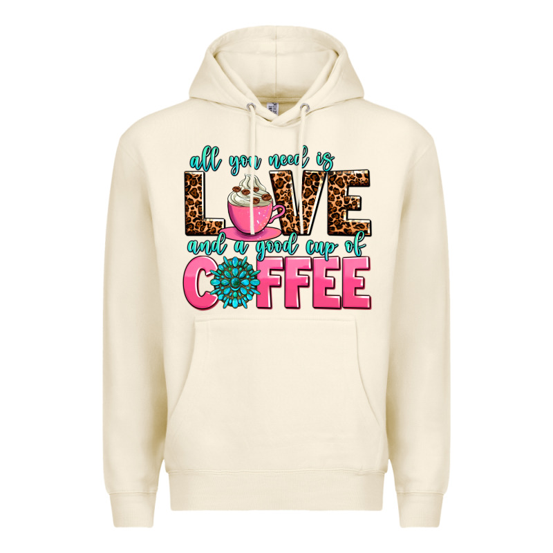 All You Need Is Love And A Good Cup Of Coffee Premium Hoodie by AdoDesignShop | Teevron