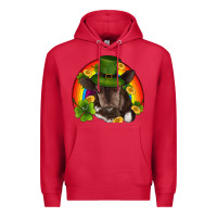Cardinal st patricks day baby cow shamrock rainbow gold Premium Hoodie - RanaPortraitStore