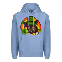 Colony Blue st patricks day baby cow shamrock rainbow gold Premium Hoodie - RanaPortraitStore