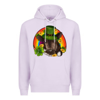 Lilac st patricks day baby cow shamrock rainbow gold Premium Hoodie - RanaPortraitStore