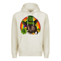 Oatmeal Heather st patricks day baby cow shamrock rainbow gold Premium Hoodie - RanaPortraitStore