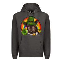 Smoke st patricks day baby cow shamrock rainbow gold Premium Hoodie - RanaPortraitStore