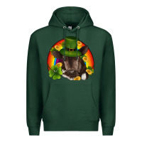 Sports Green st patricks day baby cow shamrock rainbow gold Premium Hoodie - RanaPortraitStore