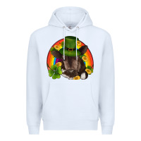 White st patricks day baby cow shamrock rainbow gold Premium Hoodie - RanaPortraitStore