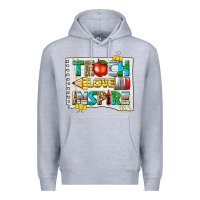 Heather Grey teach love inspire Premium Hoodie - texasbilliewilder