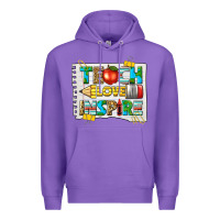 Purple teach love inspire Premium Hoodie - texasbilliewilder