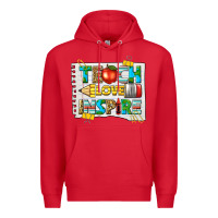 Red teach love inspire Premium Hoodie - texasbilliewilder