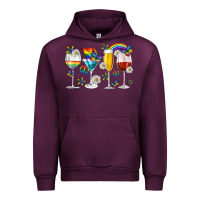 Mauve Wine pride lgbtq wine cups and glasses Urban Hoodie - texasbilliewilder