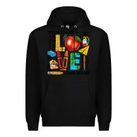 Black teach love inspire teacher Premium Hoodie - texasbilliewilder