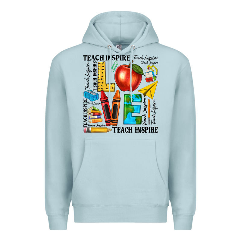 Teach Love Inspire Teacher Premium Hoodie by texasbilliewilder | Teevron