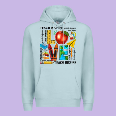 Teach Love Inspire Teacher Premium Hoodie Designed By Texasbilliewilder