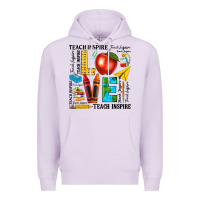 Lilac teach love inspire teacher Premium Hoodie - texasbilliewilder