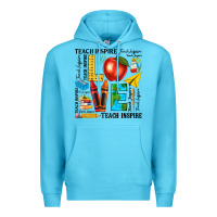 Ocean Blue teach love inspire teacher Premium Hoodie - texasbilliewilder