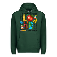 Sports Green teach love inspire teacher Premium Hoodie - texasbilliewilder