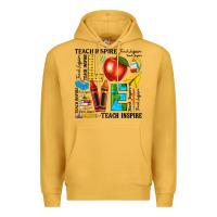 Mustard teach love inspire teacher Premium Hoodie - texasbilliewilder