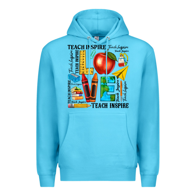 Teach Love Inspire Teacher Premium Hoodie by texasbilliewilder | Teevron