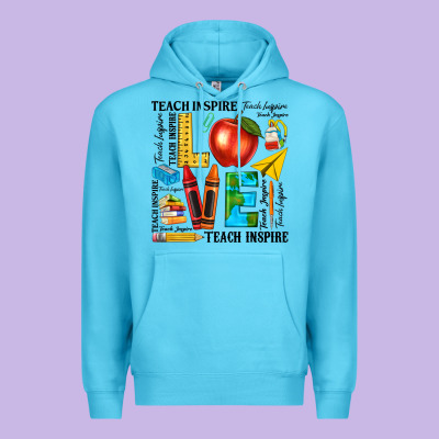 Teach Love Inspire Teacher Premium Hoodie Designed By Texasbilliewilder