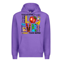 Purple teach love inspire teacher Premium Hoodie - texasbilliewilder