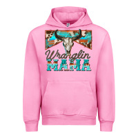 Fuchsia Pink wranglin mama Urban Hoodie - Zillion Design Studio
