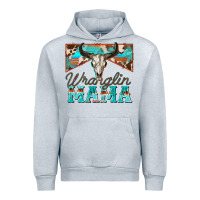Heather Grey wranglin mama Urban Hoodie - Zillion Design Studio