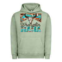 Pigment Oil Green wranglin mama Urban Hoodie - Zillion Design Studio