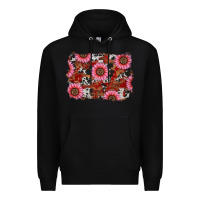 Black valentine's day sunflowers leopard cowhide background Premium Hoodie - RanaPortraitStore