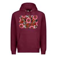 Burgundy valentine's day sunflowers leopard cowhide background Premium Hoodie - RanaPortraitStore
