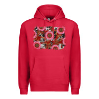 Cardinal valentine's day sunflowers leopard cowhide background Premium Hoodie - RanaPortraitStore