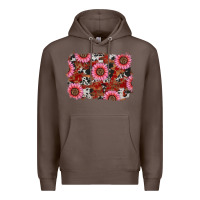 Coffee valentine's day sunflowers leopard cowhide background Premium Hoodie - RanaPortraitStore
