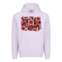 Lilac valentine's day sunflowers leopard cowhide background Premium Hoodie - RanaPortraitStore