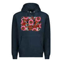 Navy valentine's day sunflowers leopard cowhide background Premium Hoodie - RanaPortraitStore