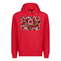 Red valentine's day sunflowers leopard cowhide background Premium Hoodie - RanaPortraitStore