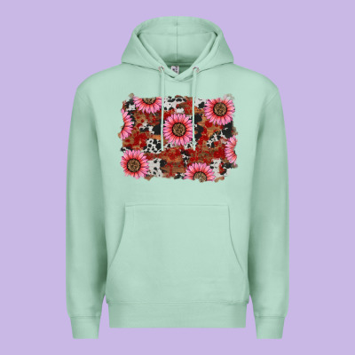 Valentine's Day Sunflowers Leopard Cowhide Background Premium Hoodie Designed By Ranaportraitstore