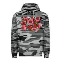 Slate Camo valentine's day sunflowers leopard cowhide background Premium Hoodie - RanaPortraitStore