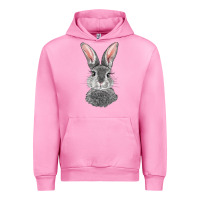 Fuchsia Pink Bunny Face Urban Hoodie - RanaPortraitStore
