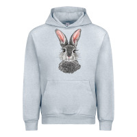 Heather Grey Bunny Face Urban Hoodie - RanaPortraitStore