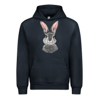 Navy Bunny Face Urban Hoodie - RanaPortraitStore