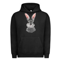 Pigment Black Bunny Face Urban Hoodie - RanaPortraitStore