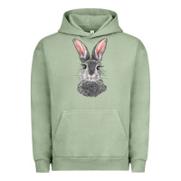 Pigment Oil Green Bunny Face Urban Hoodie - RanaPortraitStore