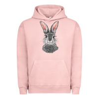 Pigment Salmon Bunny Face Urban Hoodie - RanaPortraitStore