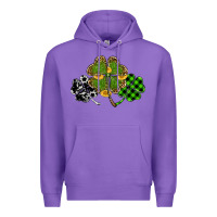 Purple st patricks day shamrock gold Premium Hoodie - RanaPortraitStore