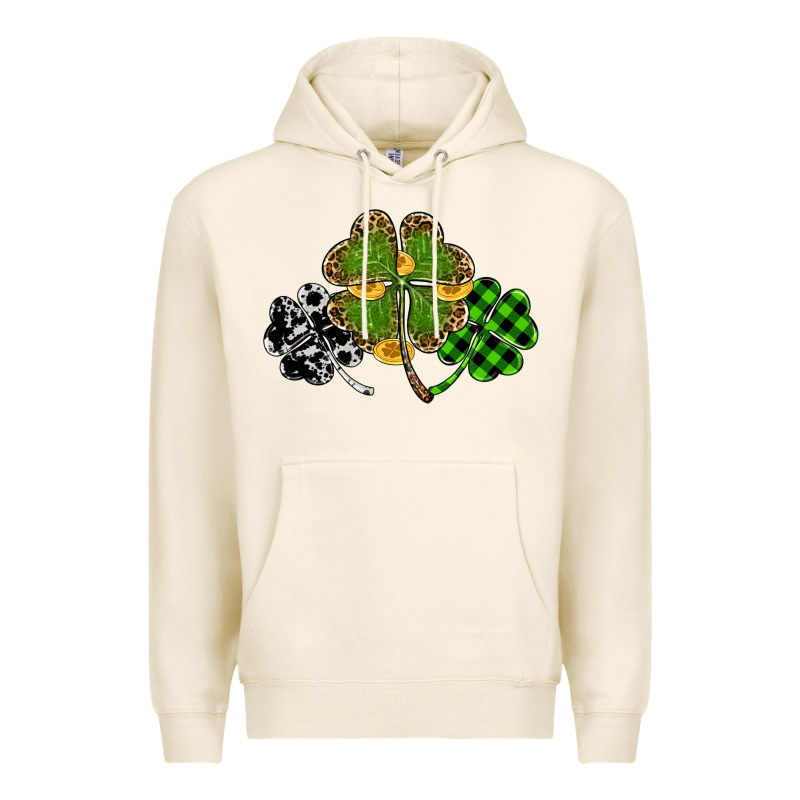 St Patricks Day Shamrock Gold Premium Hoodie by RanaPortraitStore | Teevron